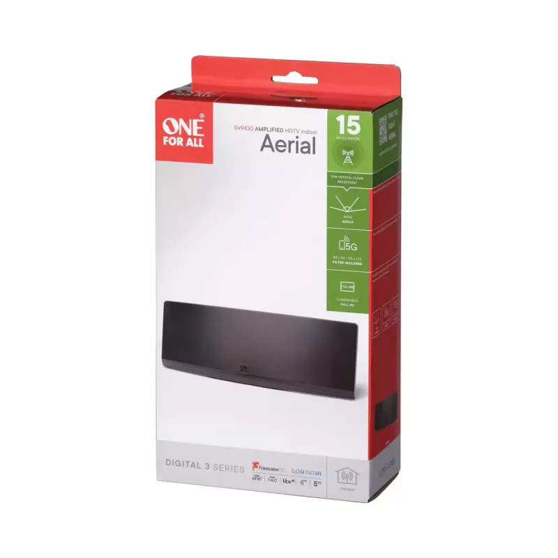 Sisäantenni One For All Design Line DVB-T Curved EX 45dB 5G