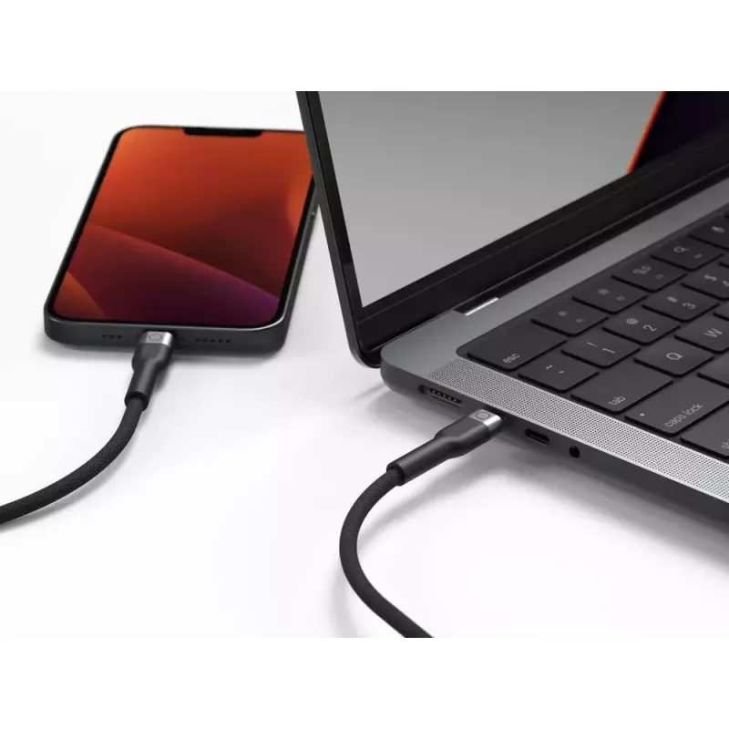 USB-C - Lightning-kaapeli LINQ byELEMENTS 2 m MFi-sertifioitu musta
