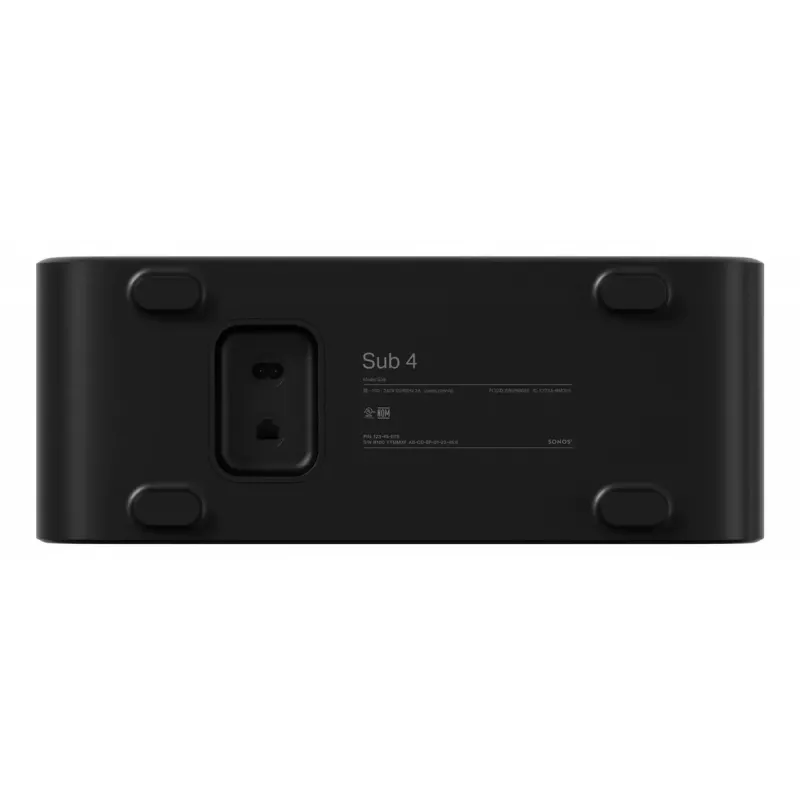 Aktiivinen subwoofer Sonos Sub 4 musta — Class-D-vahvistin, AC 110–240 V, 40,2×15,8×38,9 cm
