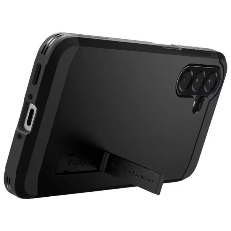 Spigen Tough Armor -kotelo Samsung Galaxy A56 5G – musta, kaksikerroksinen suojakotelo