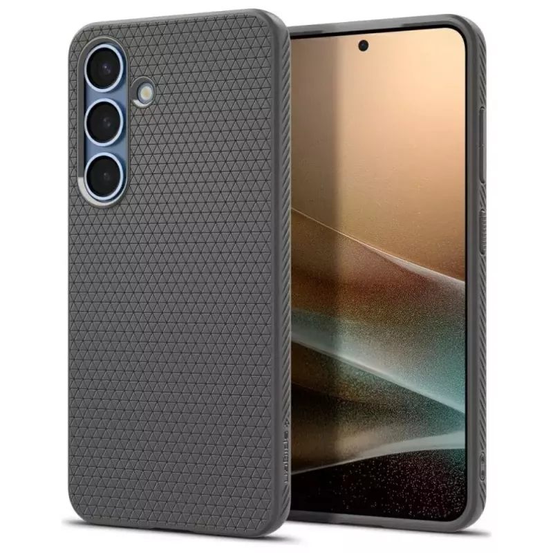 Suojakotelo Spigen Liquid Air Galaxy S25 — Marble harmaa, ohut, iskua vaimentava