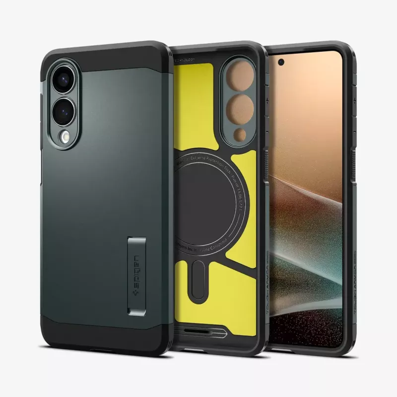 Kotelo Spigen Galaxy S25 Edge Tough Armor AI Abyss vihreä