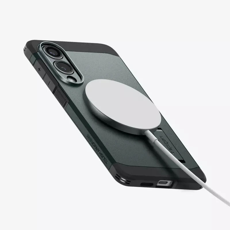 Kotelo Spigen Galaxy S25 Edge Tough Armor AI Abyss vihreä