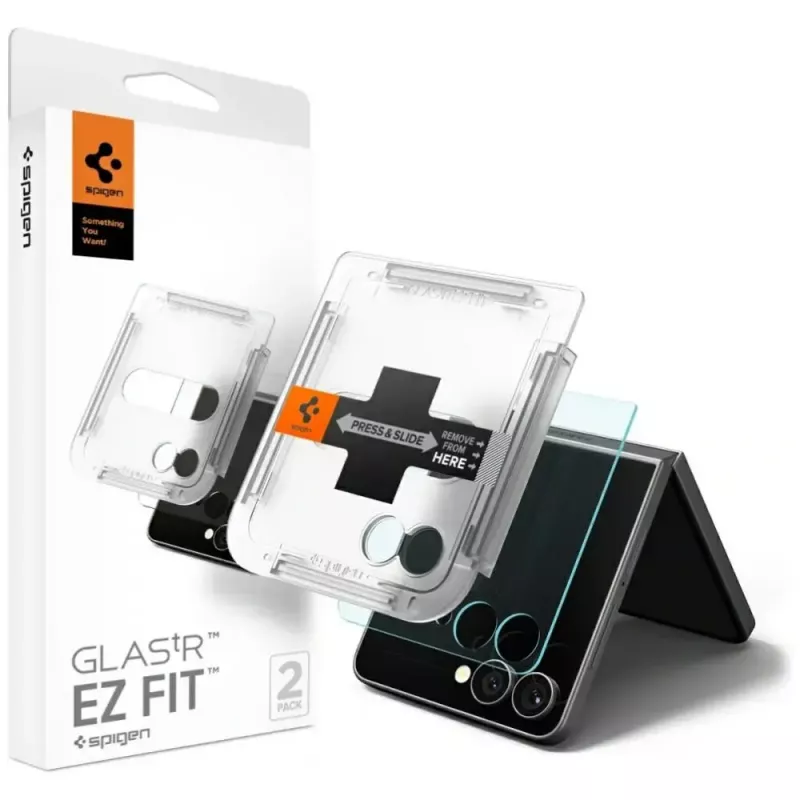 Spigen Glas.TR EZ FIT HD näytönsuoja Samsung Galaxy Z Flip 7 – läpinäkyvä, 2 kpl