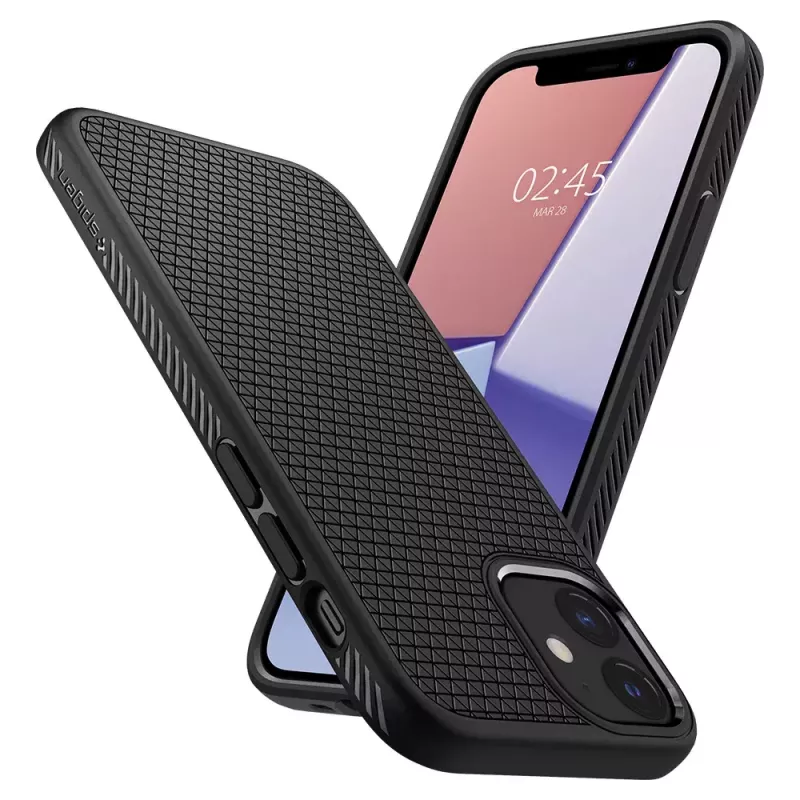 Spigen Liquid Air -suojakotelo iPhone 12 12 Pro, musta