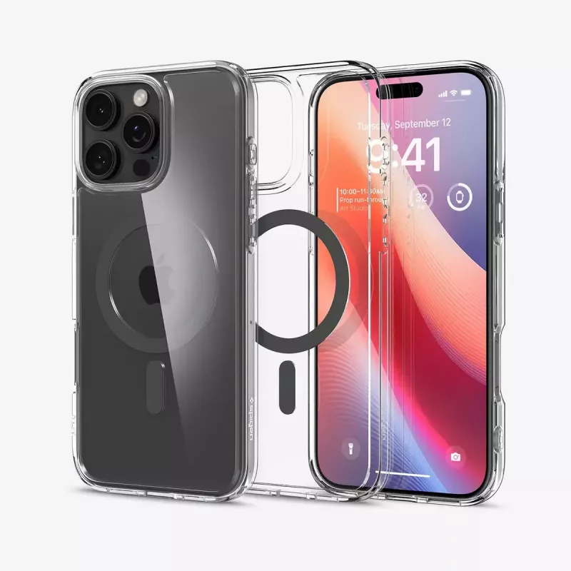 Spigen Ultra Hybrid (MagFit) puhelinkotelo 17,5 cm grafiitti läpinäkyvä
