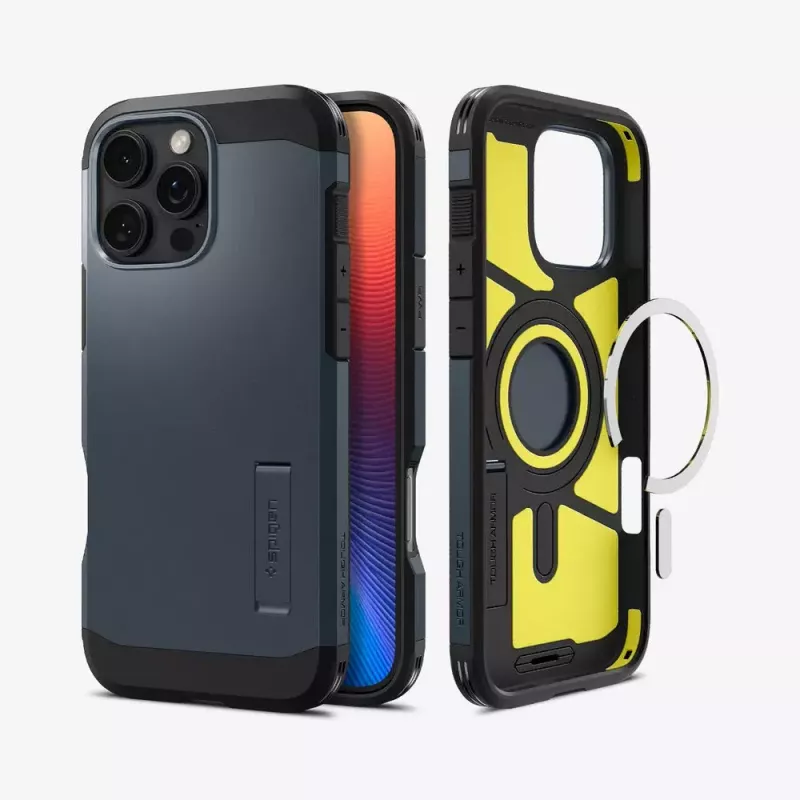 Spigen Tough Armor AI puhelinkotelo suojakotelo harmaa iPhone 16 Pro Max