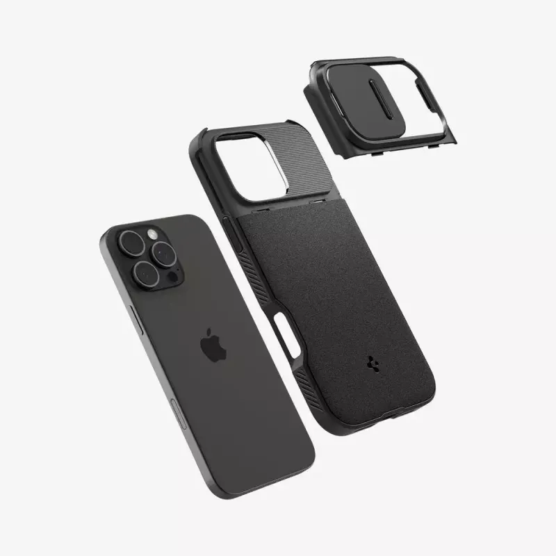 Spigen Optik Armor -suojakotelo, musta, iPhone 16 Pro