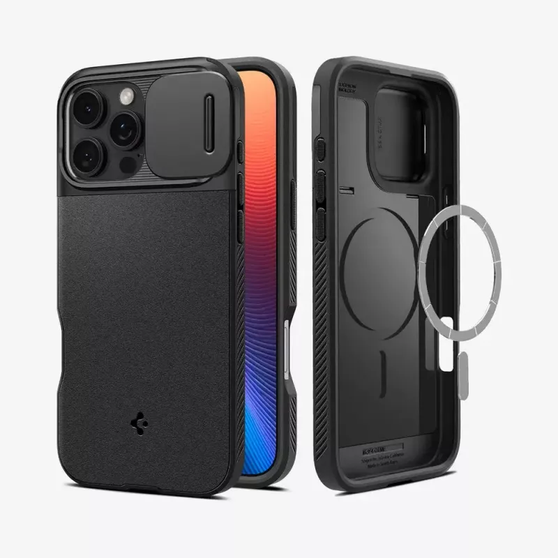 Spigen Optik Armor -suojakotelo, musta, iPhone 16 Pro
