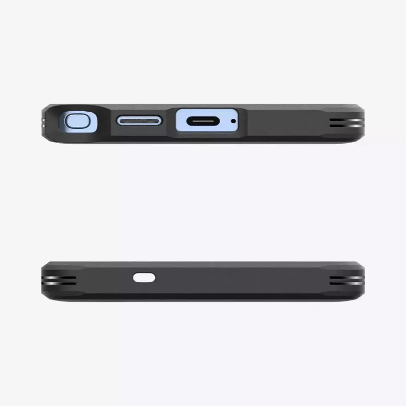 Spigen Galaxy S25 Ultra Tough Armor AI kotelo musta pöytäteline