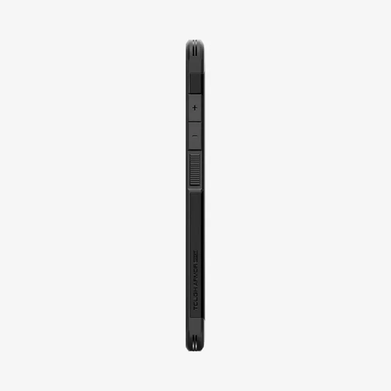 Spigen Galaxy S25 Ultra Tough Armor AI kotelo musta pöytäteline