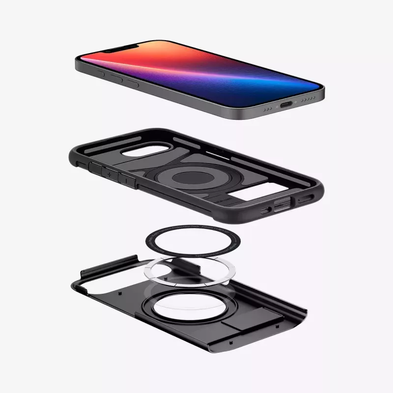 Spigen ohut Armor iPhone 16e kotelo musta