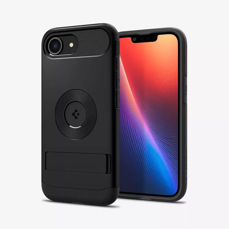 Spigen ohut Armor iPhone 16e kotelo musta