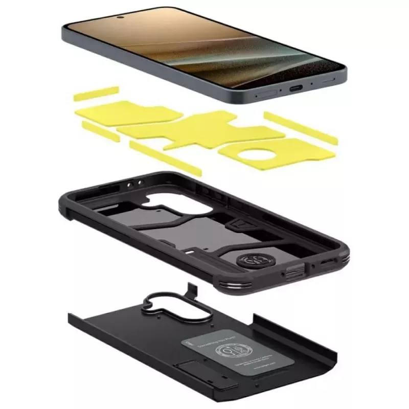 Spigen Tough Armor suojakotelo Samsung Galaxy A36 5G – kaksikerroksinen, musta
