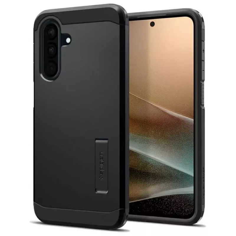 Spigen Tough Armor suojakotelo Samsung Galaxy A36 5G – kaksikerroksinen, musta
