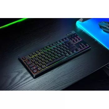 Razer BlackWidow V4 Low-Profile Tenkeyless HyperSpeed näppäimistö Gaming USB RF Wireless Bluetooth QWERTY US International musta