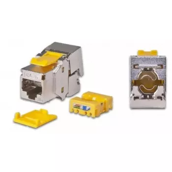 Keystone-moduuli Wirewin WKS JACK KAT6A STP EA 12 RJ-45 litteä metallinen keltainen