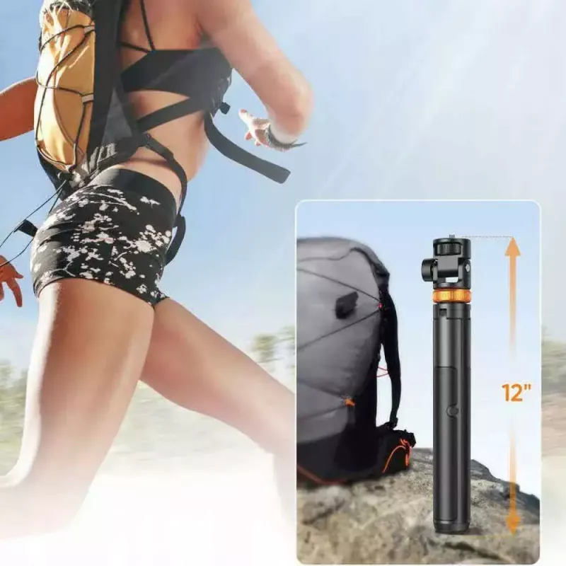 Tech-Protect L03S selfiekeppi-jalusta Bluetooth-kaukosäätimellä, musta