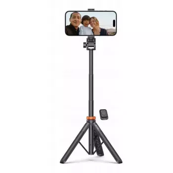 Tech-Protect L03S selfie-tikku-jalusta Bluetooth-kaukosäätimellä, musta
