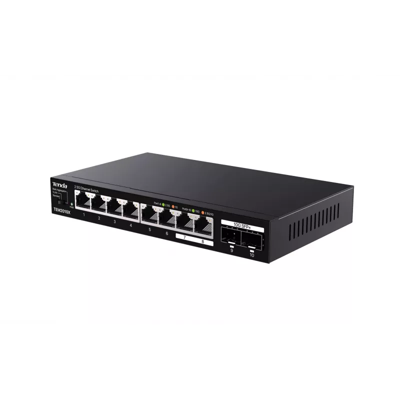 Tenda TEM2010X verkkokytkin 2.5G Ethernet (100/1000/2500) pöytämalli musta