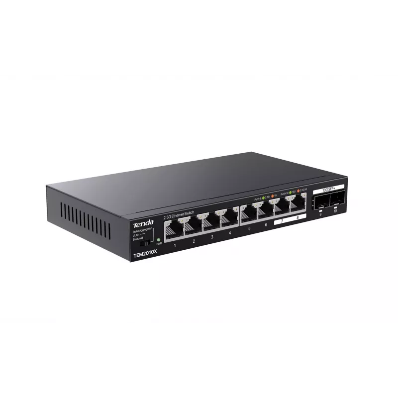 Tenda TEM2010X verkkokytkin 2.5G Ethernet (100/1000/2500) pöytämalli musta