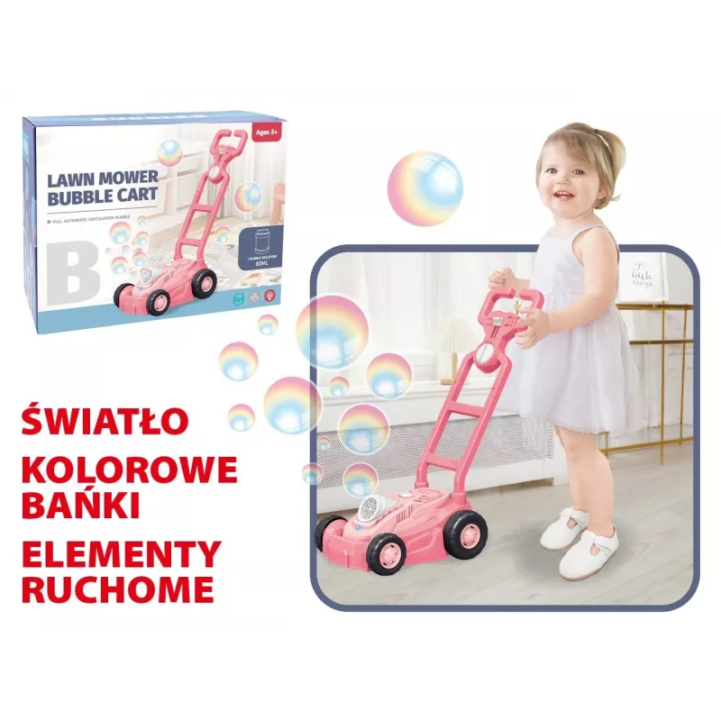 Saippuakuplaruohonleikkuri roosa