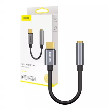Baseus L54 äänisovitin USB-C + 3,5 mm miniliitäntä (musta+harmaa)