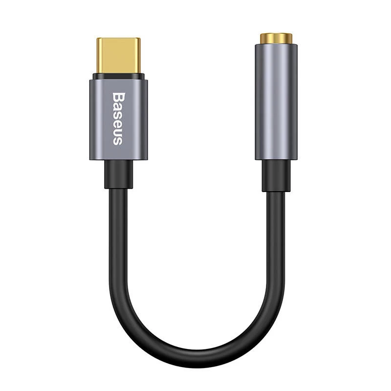 Baseus L54 äänisovitin USB-C + 3,5 mm miniliitäntä (musta+harmaa)