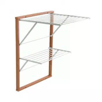 ARREDAMENTI KEVIN seinälle kiinnitettävä pyykkiteline – 64 x 67 cm, ruskea