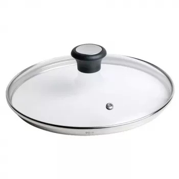 Tefal 28097612 pannunkansi pyöreä musta, ruostumaton teräs, läpinäkyvä
