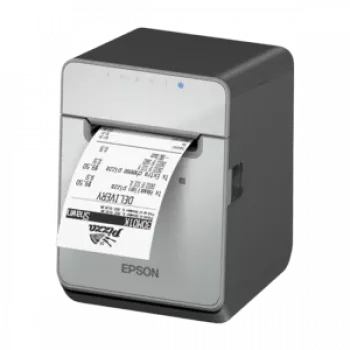 Epson TM-L100, 8 pistettä/mm (203dpi), leikkuri, linerless, USB, Lightning, BT, Ethernet, musta tarratulostin, suoratermografia, tarkkuus: 8 pistettä/mm (203 dpi), materiaalin leveys (enint.): 80 mm