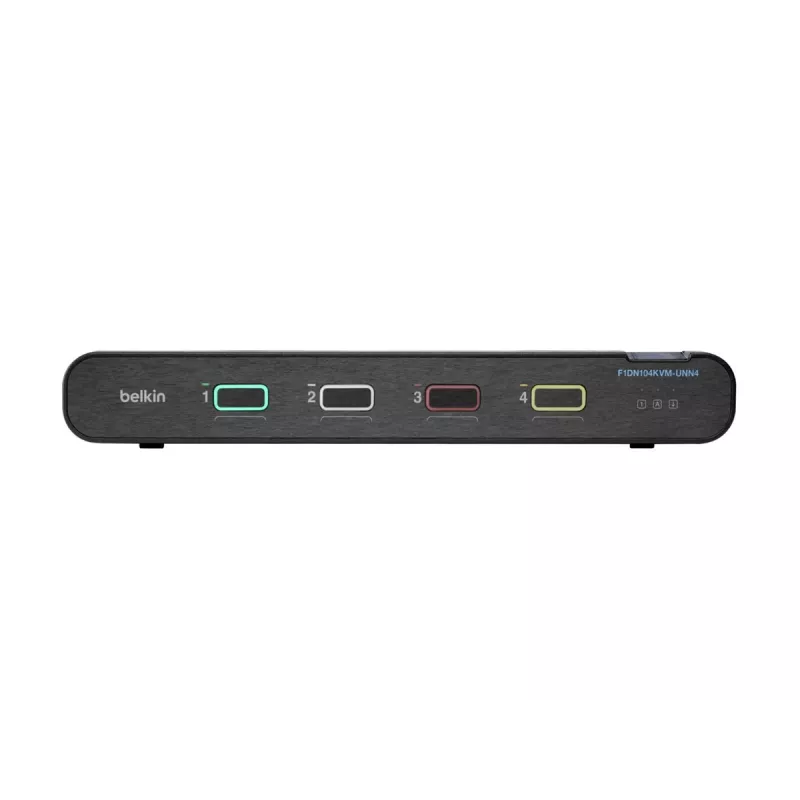 Belkin Universal Secure KVM-kytkin F1DN104KVM-UNN4, 4 porttia, yksi näyttö, DP/HDMI - DP/HDMI, 2. sukupolvi, ilman CAC:ia, PP4.0