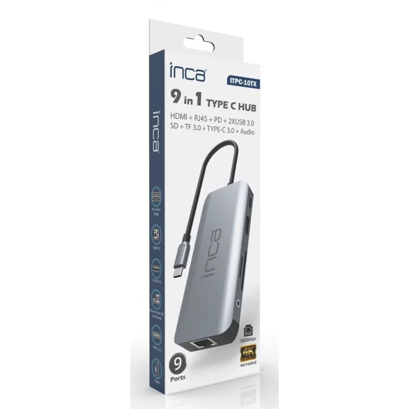INCA sovitin ITPC-10TX USB-C 9-in-1 - sovitin