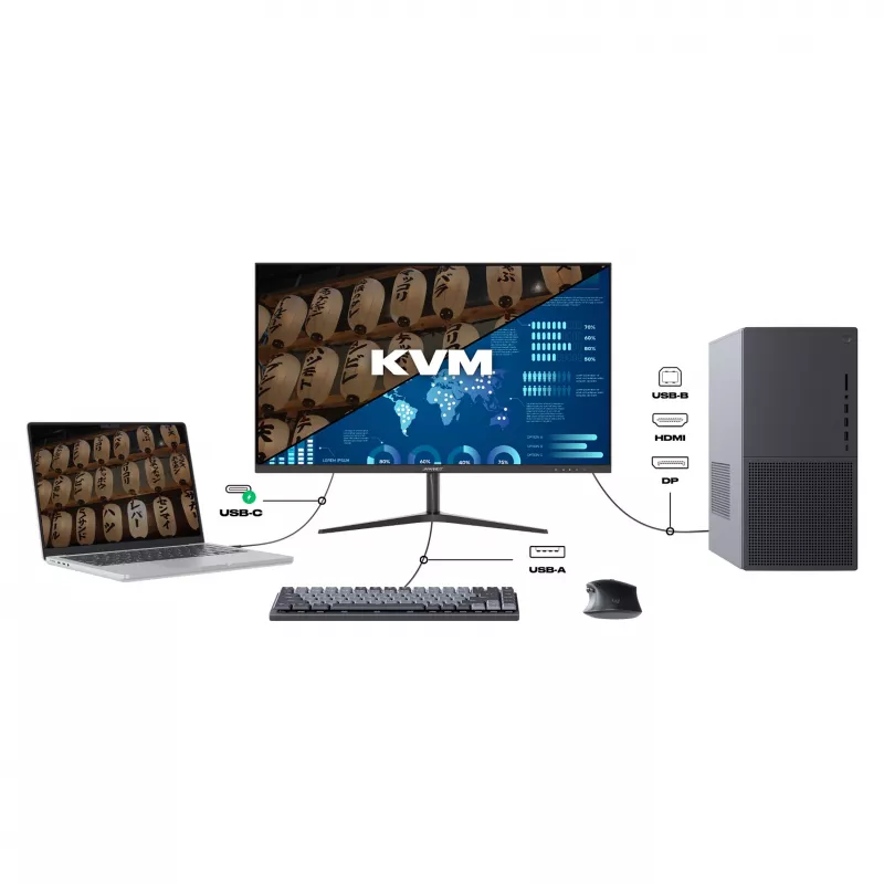 JAPANNEXT JN-IPS27WQHDR-C65W 16:9 HDMI/DP WQHD - litteä näyttö (TFT/LCD)
