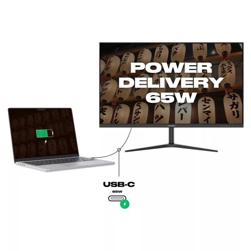 JAPANNEXT JN-IPS27WQHDR-C65W 16:9 HDMI/DP WQHD - litteä näyttö (TFT/LCD)