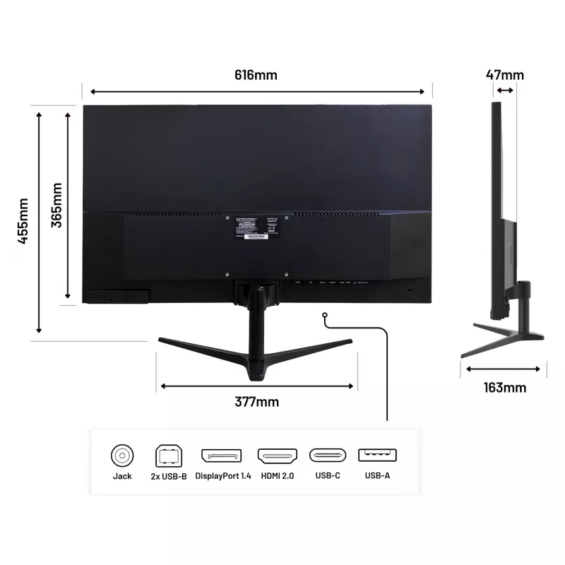 JAPANNEXT JN-IPS27WQHDR-C65W 16:9 HDMI/DP WQHD - litteä näyttö (TFT/LCD)