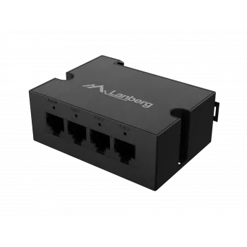 Kytkin Lanberg DIN-FE4-AT-30W 1XIN 3X Out 100MB POE Extender Fast Ethernet Din Rail AT 30W