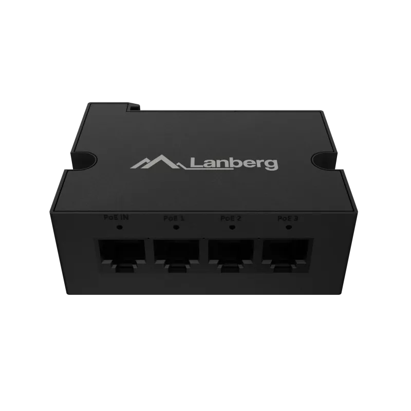 Kytkin Lanberg DIN-GE4-BT-90W 1XIN 3XOUT 1GB POE Extender Gigabit Ethernet Din Rail BT 90W