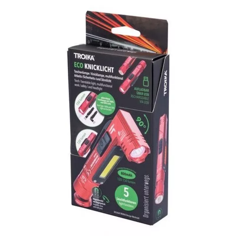 TROIKA taskulamppu ECO KNICKLICHT punainen (TOR55/RD)