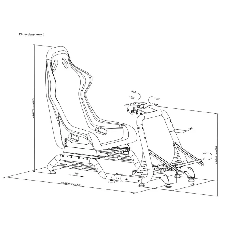 OPLITE Cockpit GTR S8 Infinity musta vähittäismyynti (rahtitoimitus)