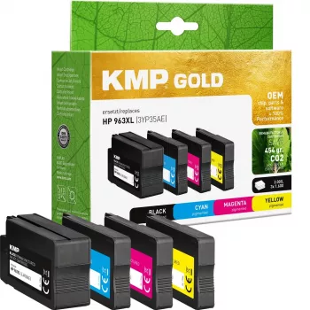 KMP GOLD -kasetti HP 963XL (3YP35AE) monipakkaus C/M/Y/B uudelleenvalmistettu