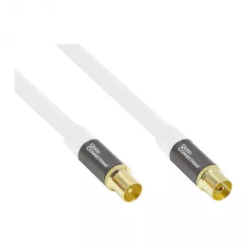 Antennikaapeli SmartFLEX, IEC/koaksiaalipistoke naarasliittimeen, kullattu, nelinkertaisesti suojattu, suojausluokka 120 dB, valkoinen, 1,5 m, Good Connections® (GC-M2042)