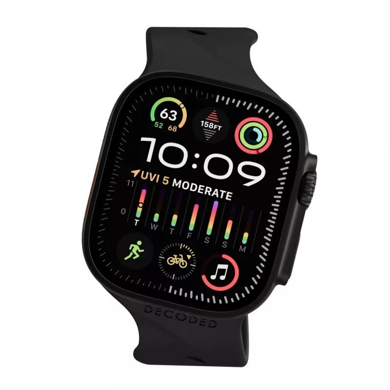 Decoded Silicone Ares Splice Band - silikoniranneke Apple Watch 40/42 mm (musta)