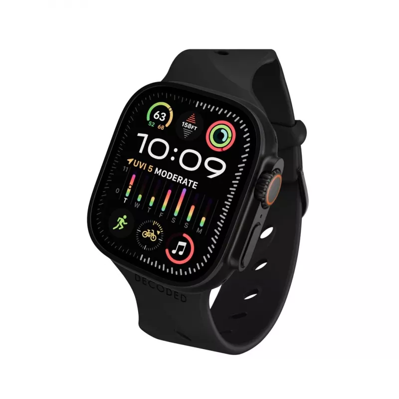 Decoded Silicone Ares Splice Band - silikoniranneke Apple Watch 44/46/49 mm (musta)