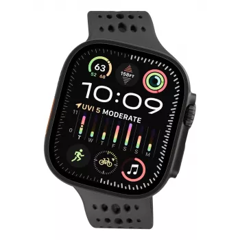 Decoded Silicone Ares O Band - silikoniranneke Apple Watch 44/46/49 mm (musta)