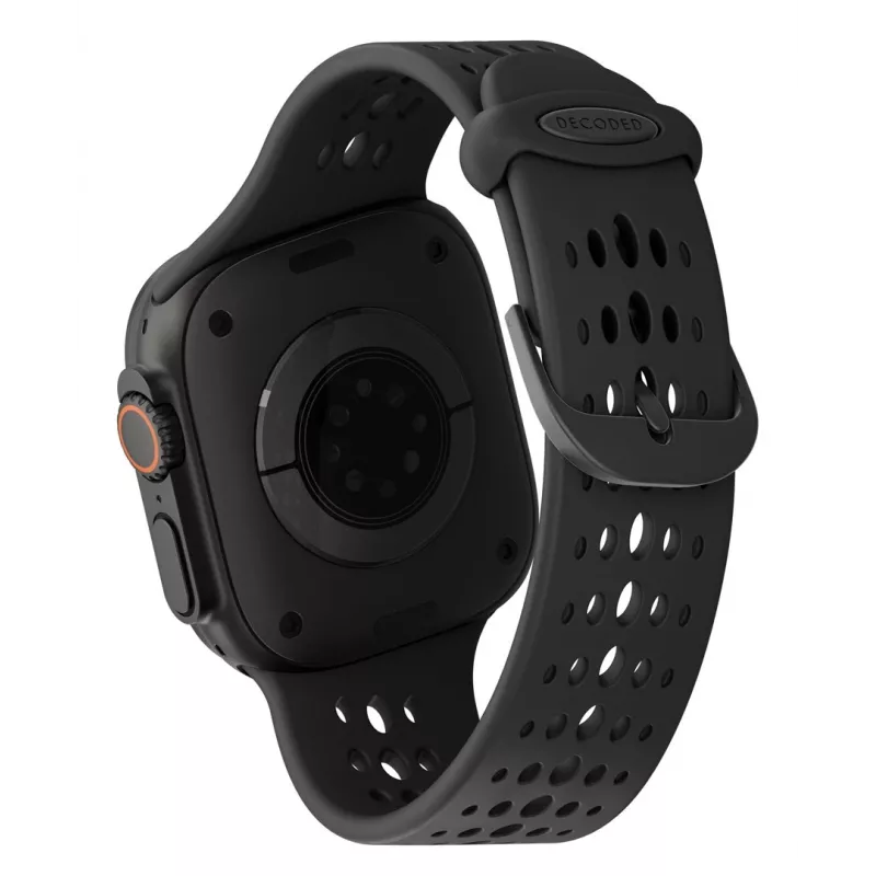 Decoded Silicone Ares O Band - silikoniranneke Apple Watch 44/46/49 mm (musta)