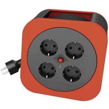 REV Cable box S - jatkojohtokela - vaihtovirta 230 V - 3000 wattia - lähtöliitännät: 4 (4 x jännite) - 10,0 m - punainen (0010012600)