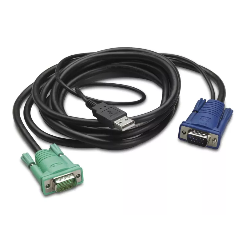 APC näppäimistö-/video-/hiiri-(KVM)-kaapeli – USB, HD-15 (VGA)