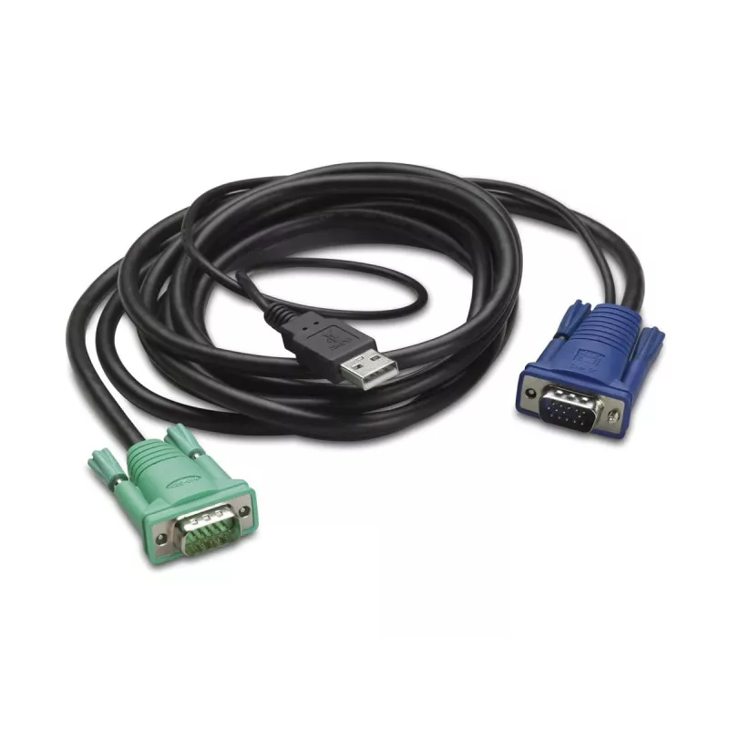 APC näppäimistö-/video-/hiiri-(KVM)-kaapeli – USB, HD-15 (VGA)