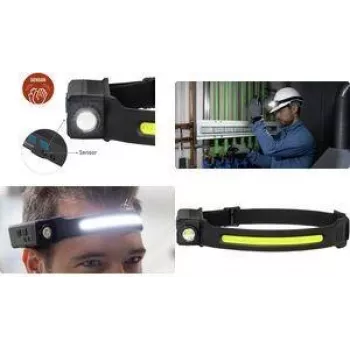 ANSMANN LED-otsalamppu HD240RS, 240 lumenia, ladattava musta, anturilla, COB- & Spot-LED, 5 valotoimintoa, - 1 kpl (1600-0765)